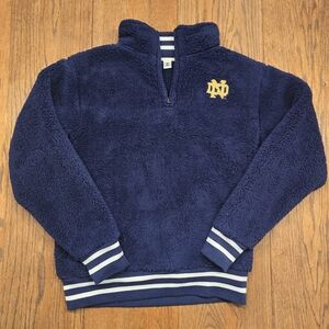 ZooZatz Notre Dame Fighting Irish Sherpa Quarter Zip Pullover Navy Men’s S